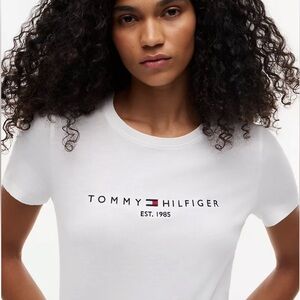 Tommy Hilfiger Women's Logo Baby Tee in White